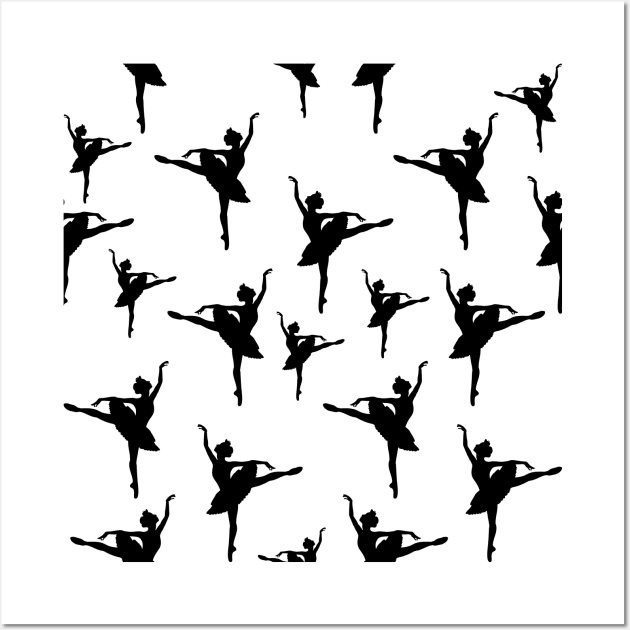 Ballerina Black Pattern Wall Art by XOOXOO